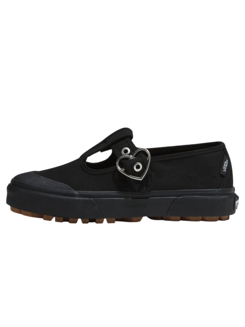 Vans Black Heart Buckle Mary Jane Slip-On Flat Size 5.5